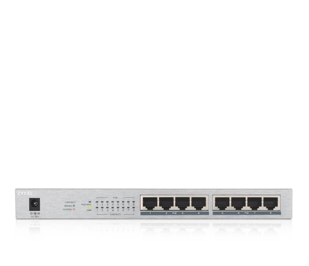 Zyxel 8p GS100-8HP (8x10/100/1000Mbit PoE) - 497613 - zdjęcie